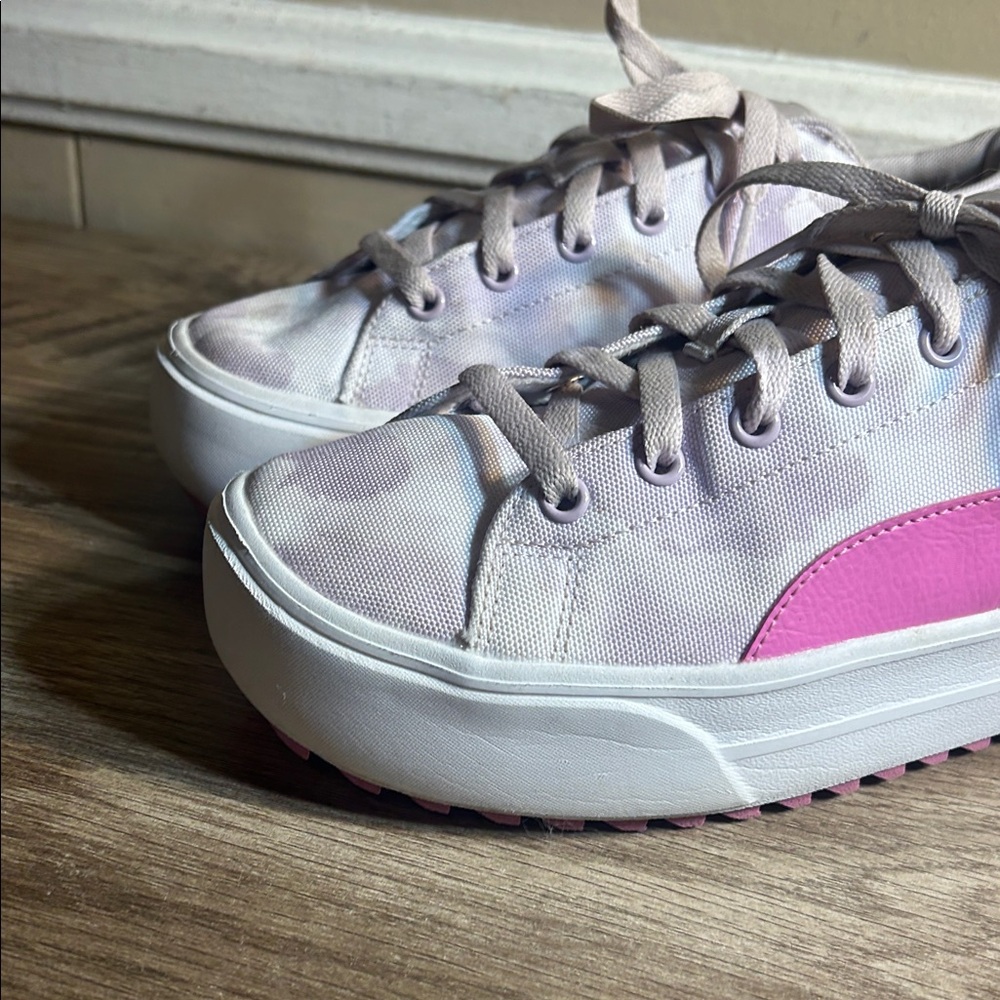 Puma Pink Camo Platform Sneakers